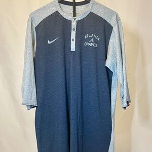 X-Large Nike Atlanta Braves 3/4 SS Henley